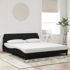 Bed Frame "Dover" Black 180x200 cm Velvet
