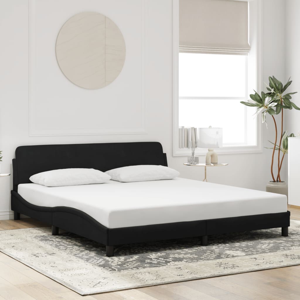 Bed Frame "Dover" Black 180x200 cm Velvet