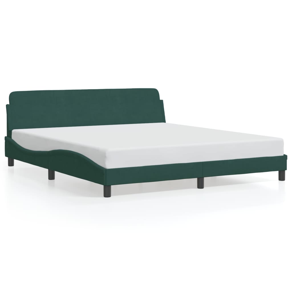 Bed Frame "Dover" Dark Green 180x200 cm Velvet