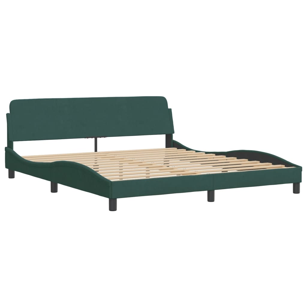 Bed Frame "Dover" Dark Green 180x200 cm Velvet