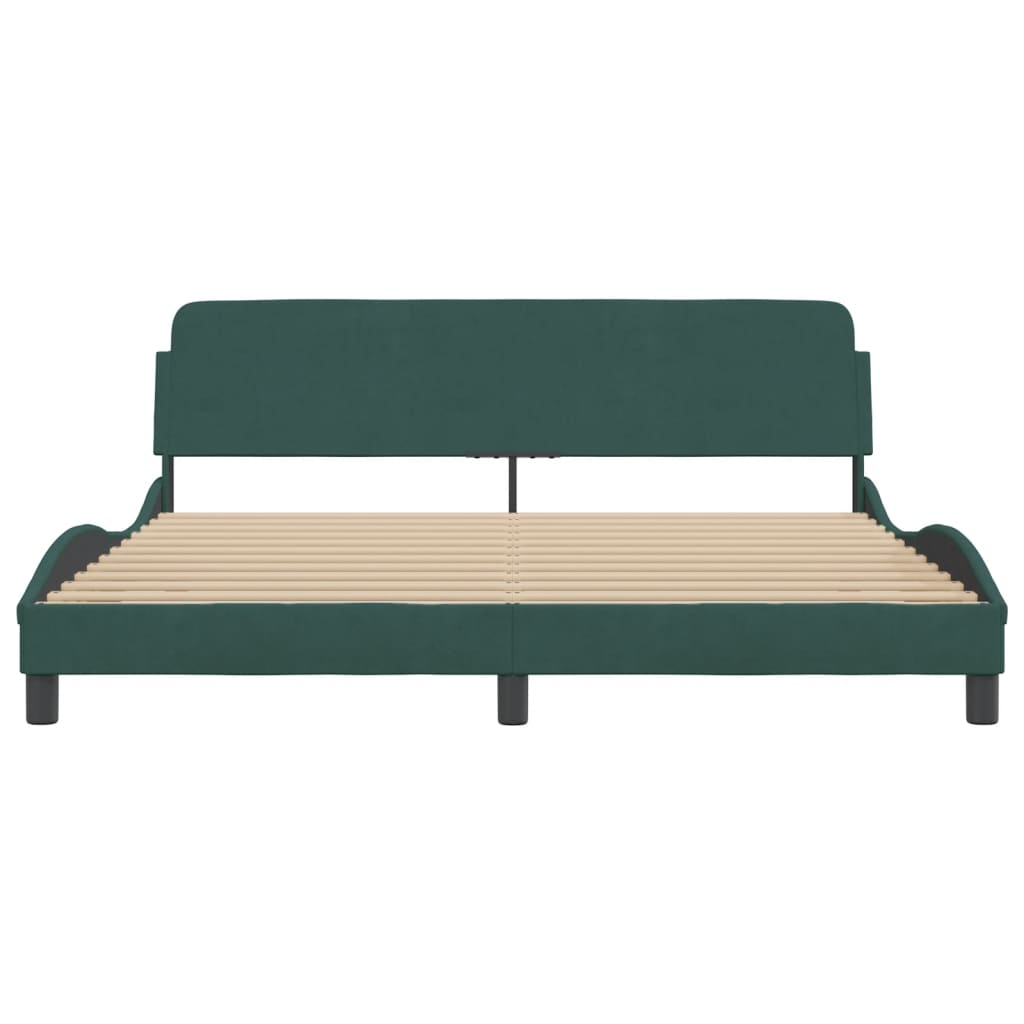 Bed Frame "Dover" Dark Green 180x200 cm Velvet
