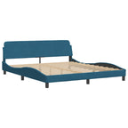 Bed Frame with Headboard "Dover" Blue 180x200 cm Velvet