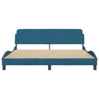 Bed Frame with Headboard "Dover" Blue 180x200 cm Velvet