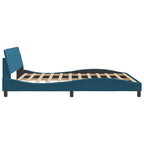 Bed Frame with Headboard "Dover" Blue 180x200 cm Velvet