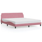 Bed Frame with Headboard "Dover" Pink 180x200 cm Velvet