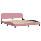 Bed Frame with Headboard "Dover" Pink 180x200 cm Velvet