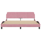 Bed Frame with Headboard "Dover" Pink 180x200 cm Velvet