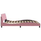 Bed Frame with Headboard "Dover" Pink 180x200 cm Velvet