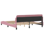 Bed Frame with Headboard "Dover" Pink 180x200 cm Velvet