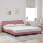 Bed Frame with Headboard "Dover" Pink 180x200 cm Velvet