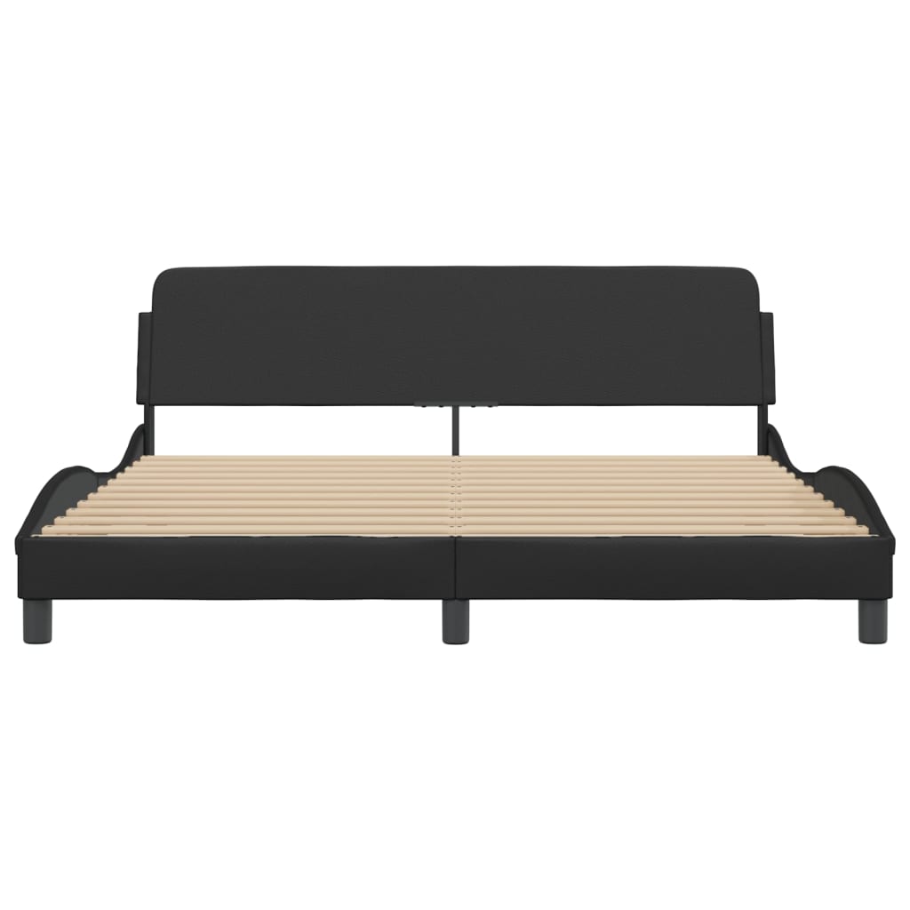 Bed Frame "Dover" Black 180x200 cm Faux Leather
