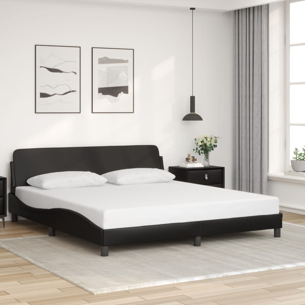 Bed Frame "Dover" Black 180x200 cm Faux Leather