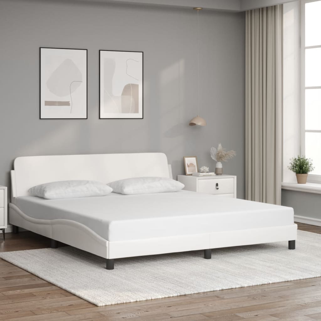 Bed Frame "Dover" White 180x200 cm Faux Leather