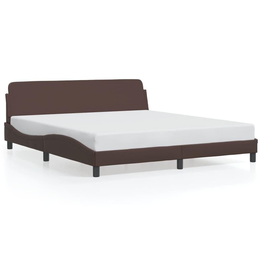 Bed Frame "Dover" Brown 180x200 cm Faux Leather