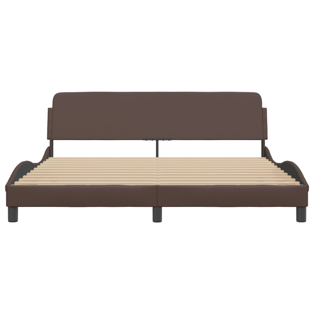 Bed Frame "Dover" Brown 180x200 cm Faux Leather