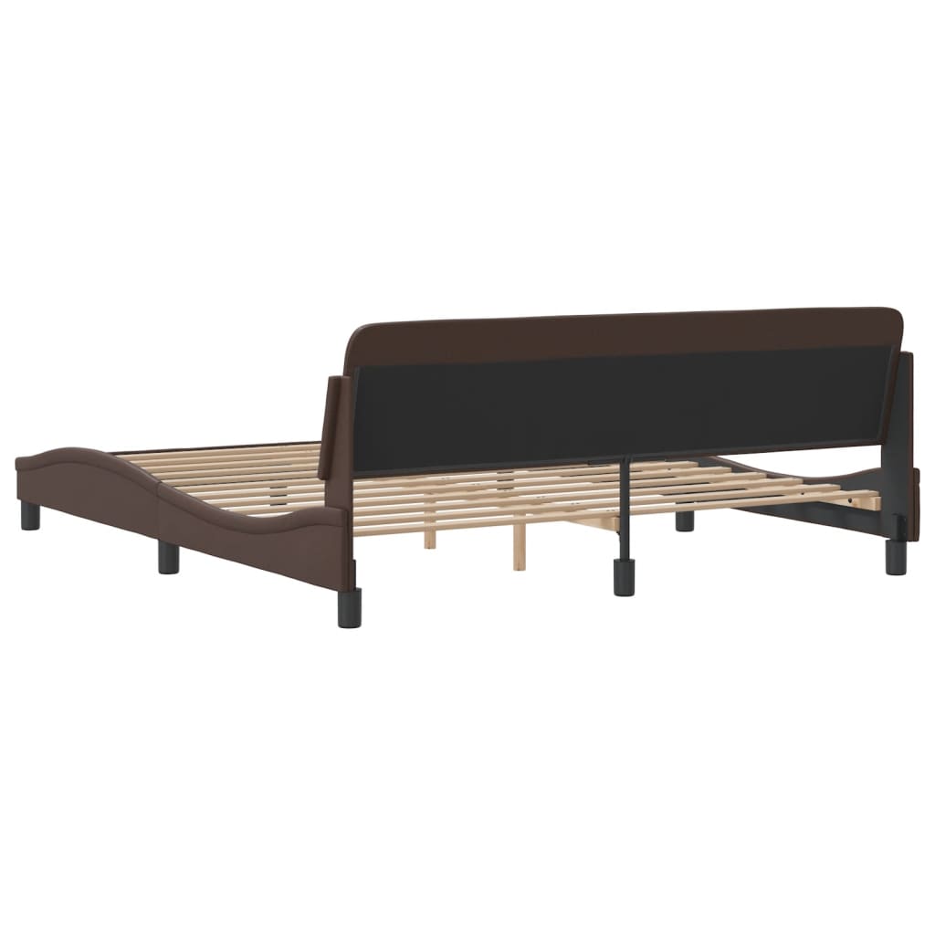 Bed Frame "Dover" Brown 180x200 cm Faux Leather