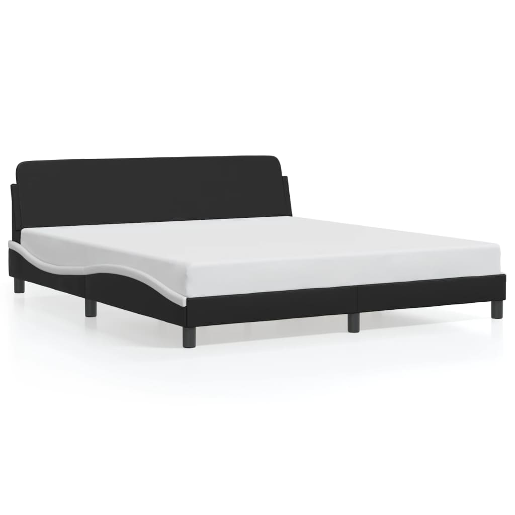 Bed Frame "Dover" Black&White 180x200 cm Faux Leather