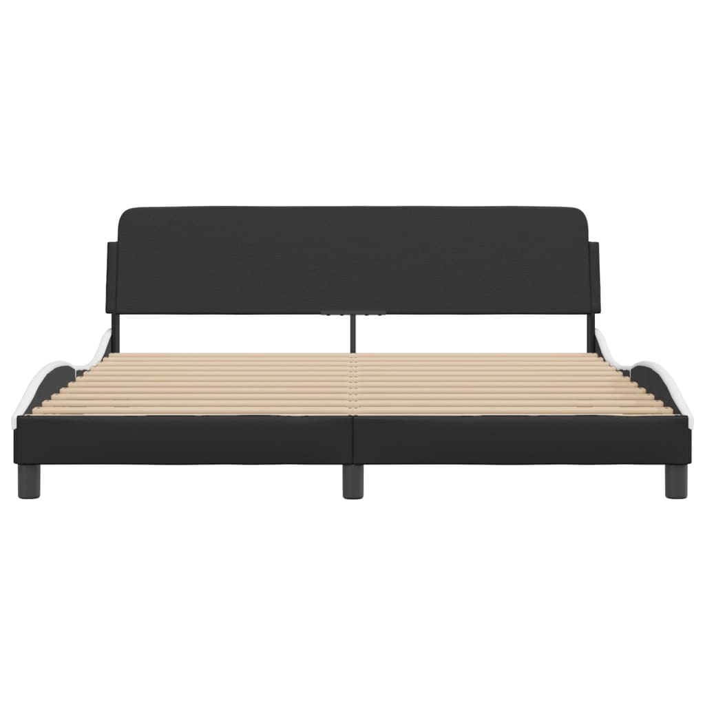 Bed Frame "Dover" Black&White 180x200 cm Faux Leather