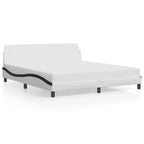 Bed Frame "Dover" White&Black 180x200 cm Faux Leather