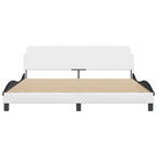 Bed Frame "Dover" White&Black 180x200 cm Faux Leather