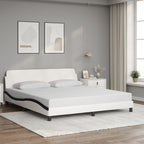 Bed Frame "Dover" White&Black 180x200 cm Faux Leather