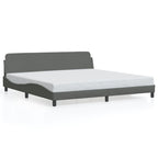 Bed Frame "Dover" Dark Grey 200x200 cm Fabric