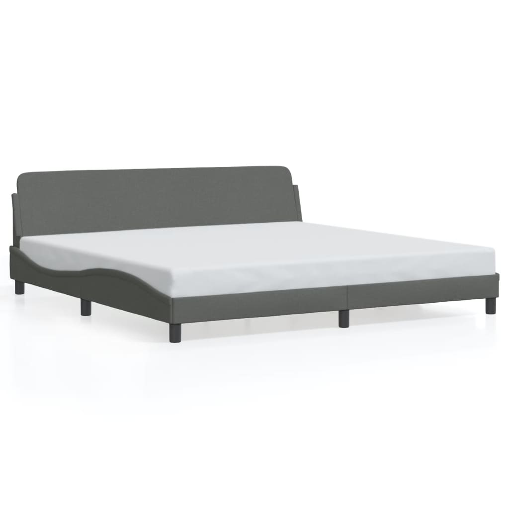 Bed Frame "Dover" Dark Grey 200x200 cm Fabric