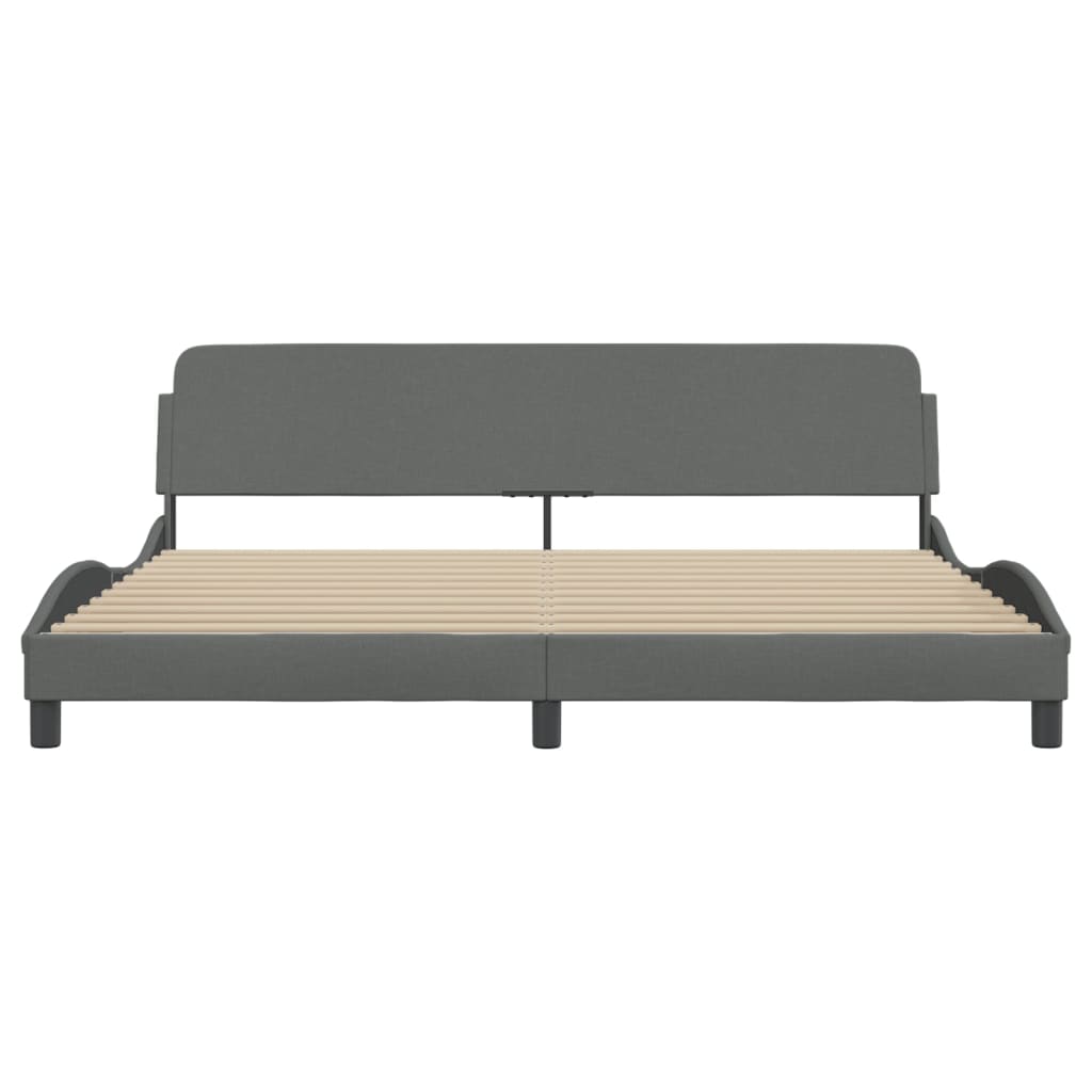 Bed Frame "Dover" Dark Grey 200x200 cm Fabric