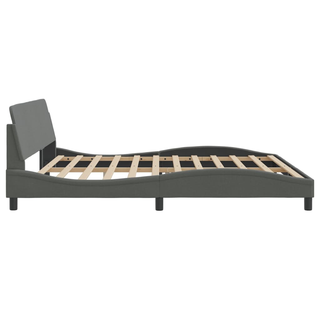 Bed Frame "Dover" Dark Grey 200x200 cm Fabric
