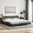 Bed Frame "Dover" Dark Grey 200x200 cm Fabric