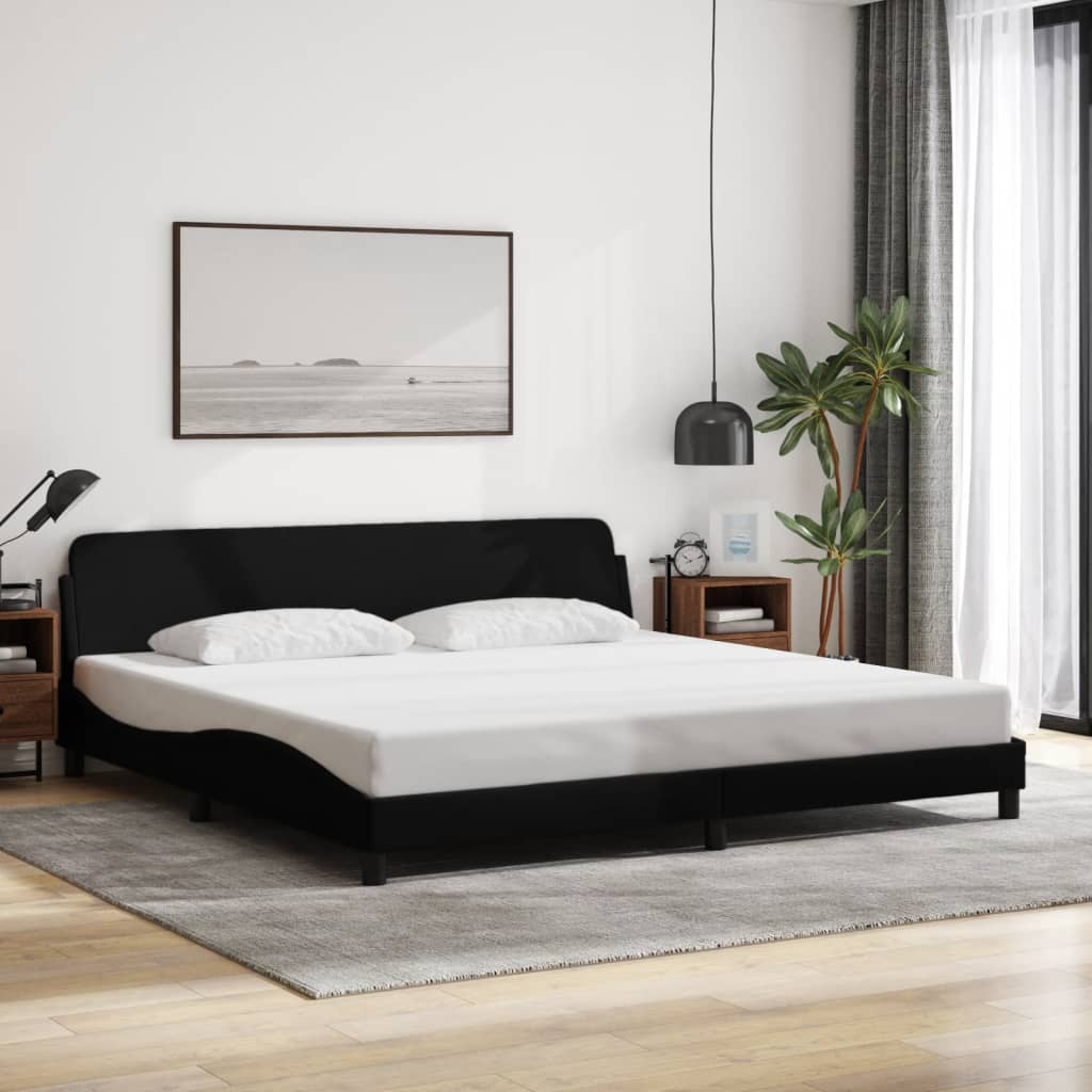 Bed Frame "Dover" Black 200x200 cm Fabric
