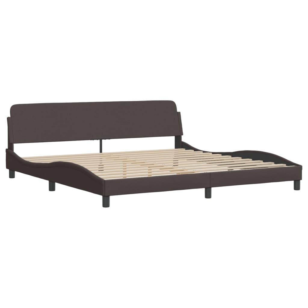 Bed Frame "Dover" Dark Brown 200x200 cm Fabric