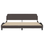 Bed Frame "Dover" Dark Brown 200x200 cm Fabric