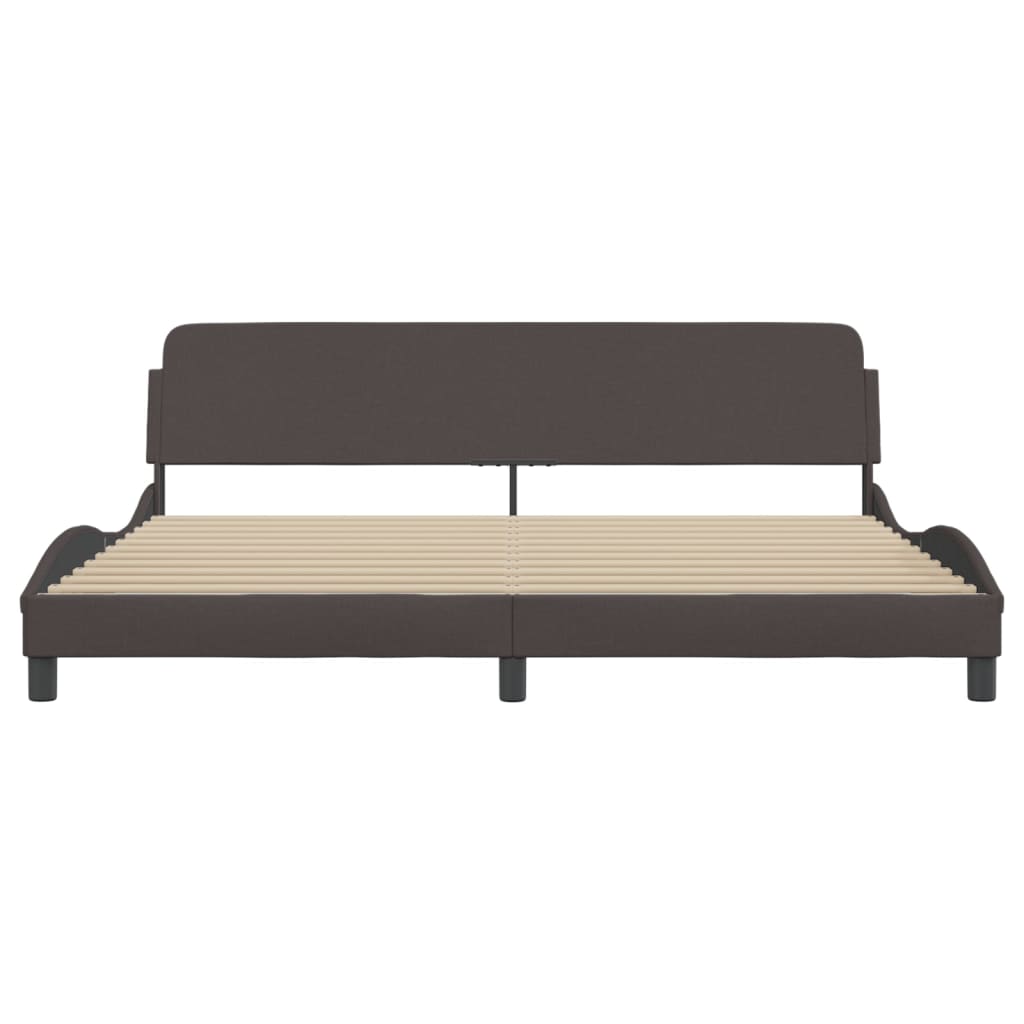 Bed Frame "Dover" Dark Brown 200x200 cm Fabric