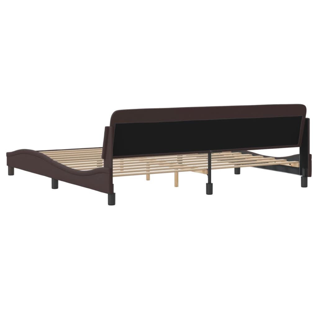 Bed Frame "Dover" Dark Brown 200x200 cm Fabric