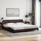 Bed Frame "Dover" Dark Brown 200x200 cm Fabric