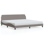 Bed Frame "Dover" Taupe 200x200 cm Fabric