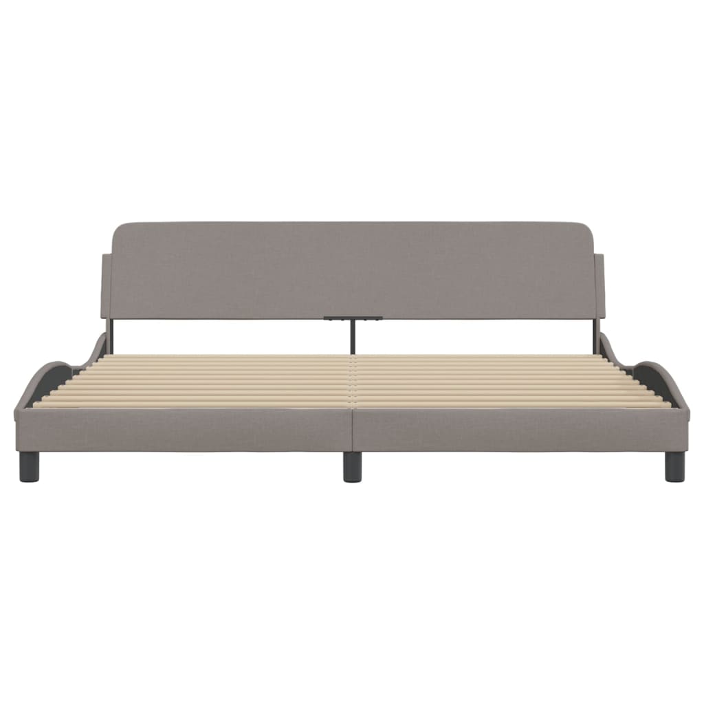 Bed Frame "Dover" Taupe 200x200 cm Fabric