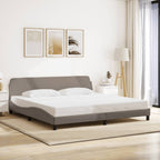 Bed Frame "Dover" Taupe 200x200 cm Fabric