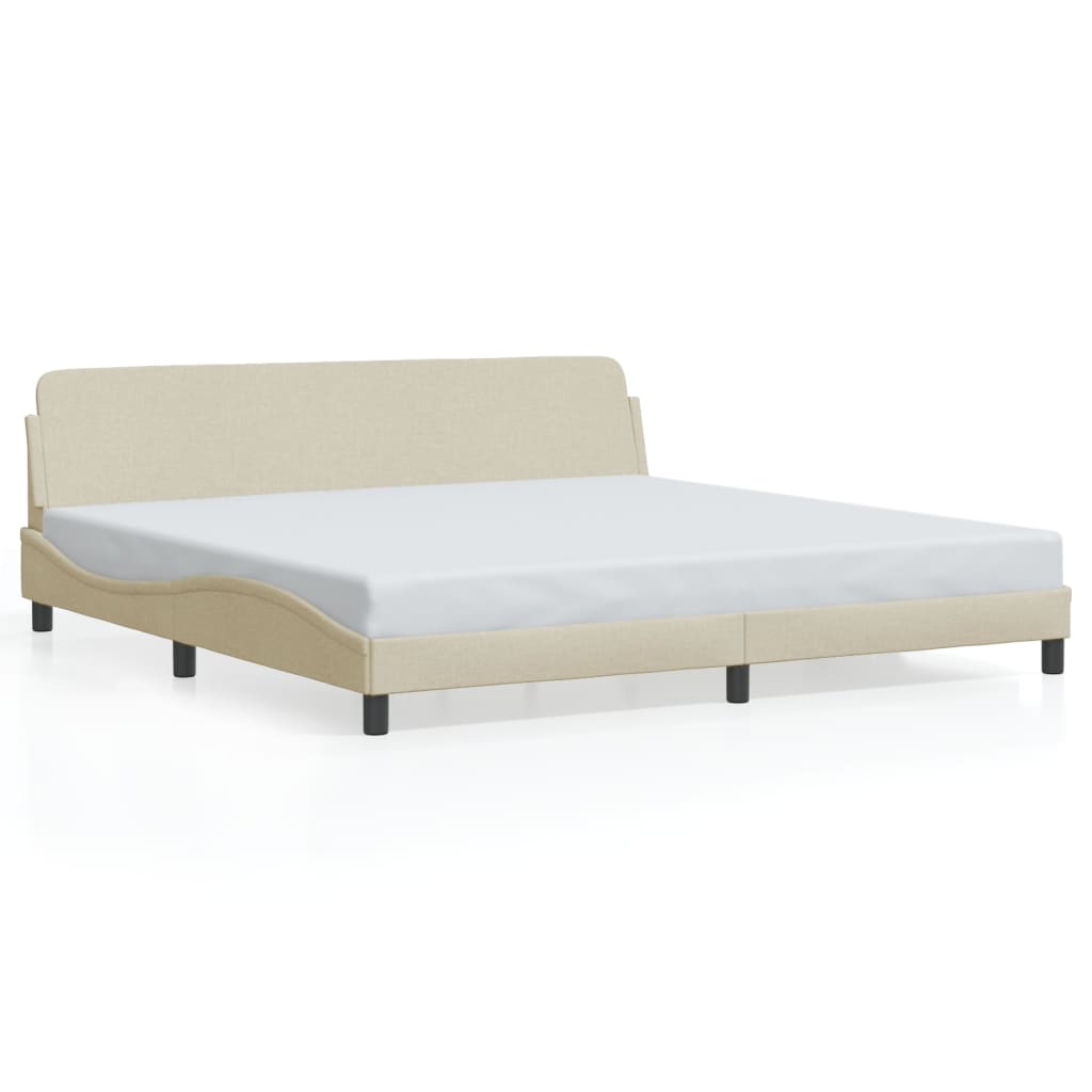 Bed Frame "Dover" Cream 200x200 cm Fabric