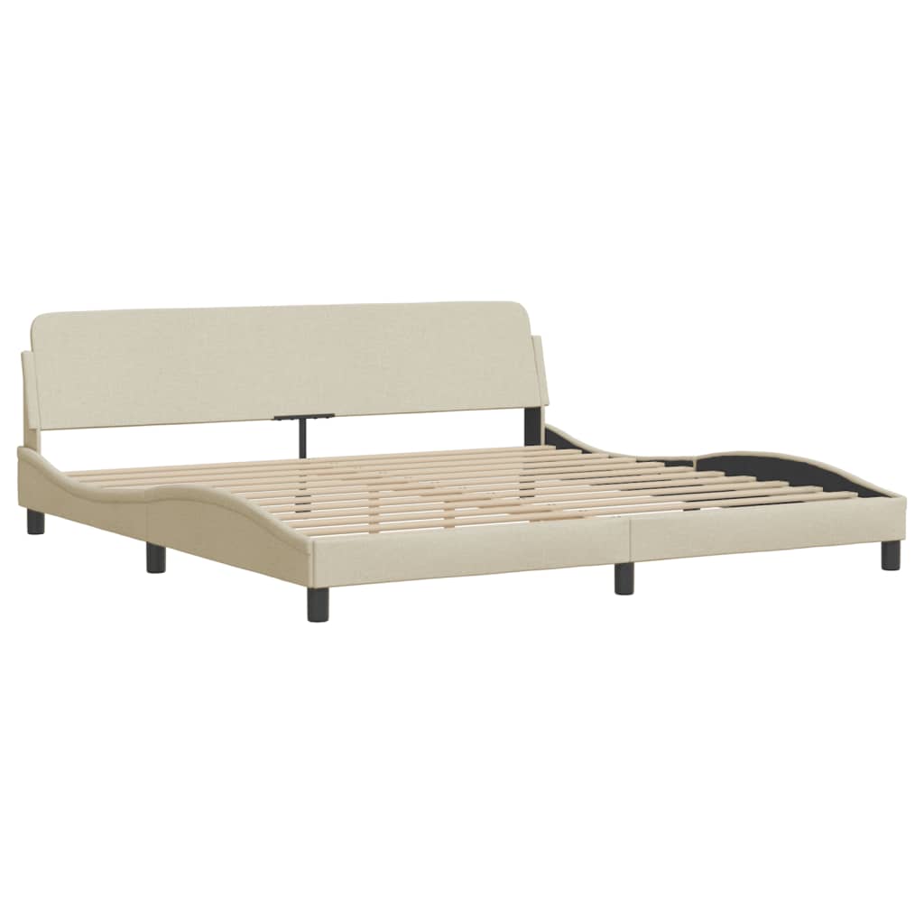 Bed Frame "Dover" Cream 200x200 cm Fabric