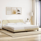 Bed Frame "Dover" Cream 200x200 cm Fabric