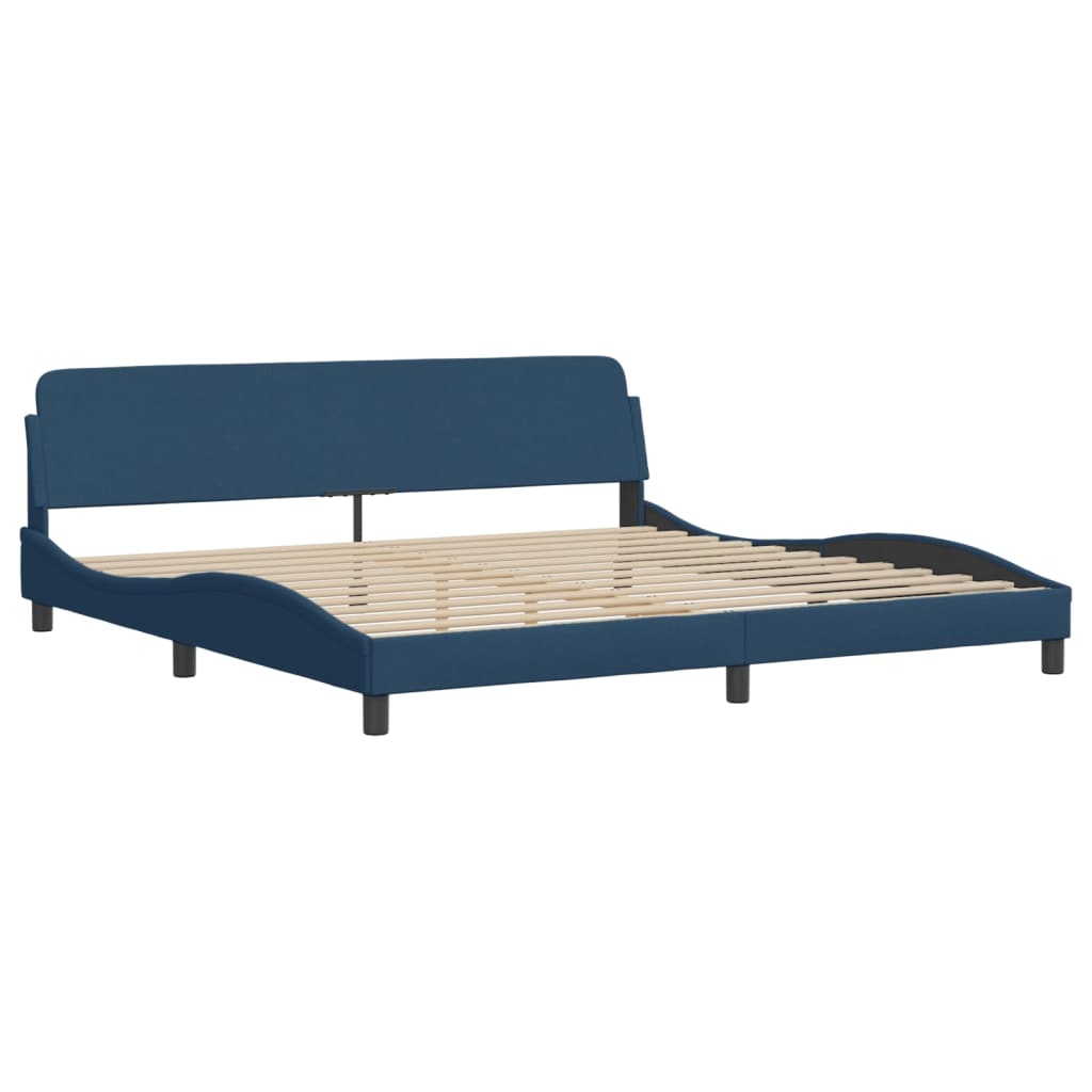 Bed Frame "Dover" Blue 200x200 cm Fabric