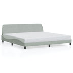 Bed Frame "Dover" Light Grey 200x200 cm Velvet