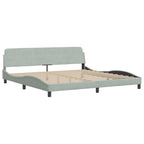 Bed Frame "Dover" Light Grey 200x200 cm Velvet