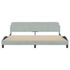 Bed Frame "Dover" Light Grey 200x200 cm Velvet