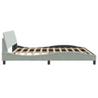 Bed Frame "Dover" Light Grey 200x200 cm Velvet