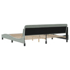 Bed Frame "Dover" Light Grey 200x200 cm Velvet