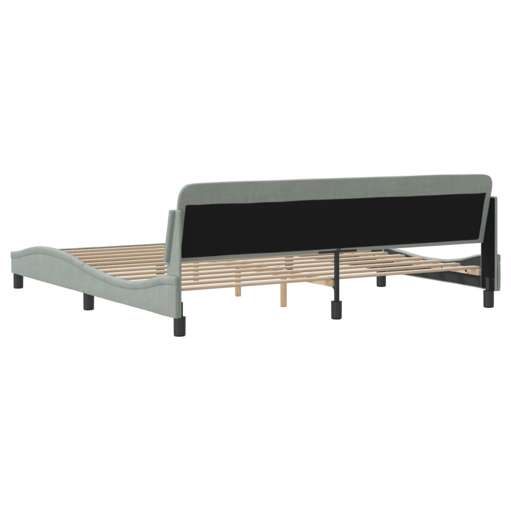 Bed Frame "Dover" Light Grey 200x200 cm Velvet