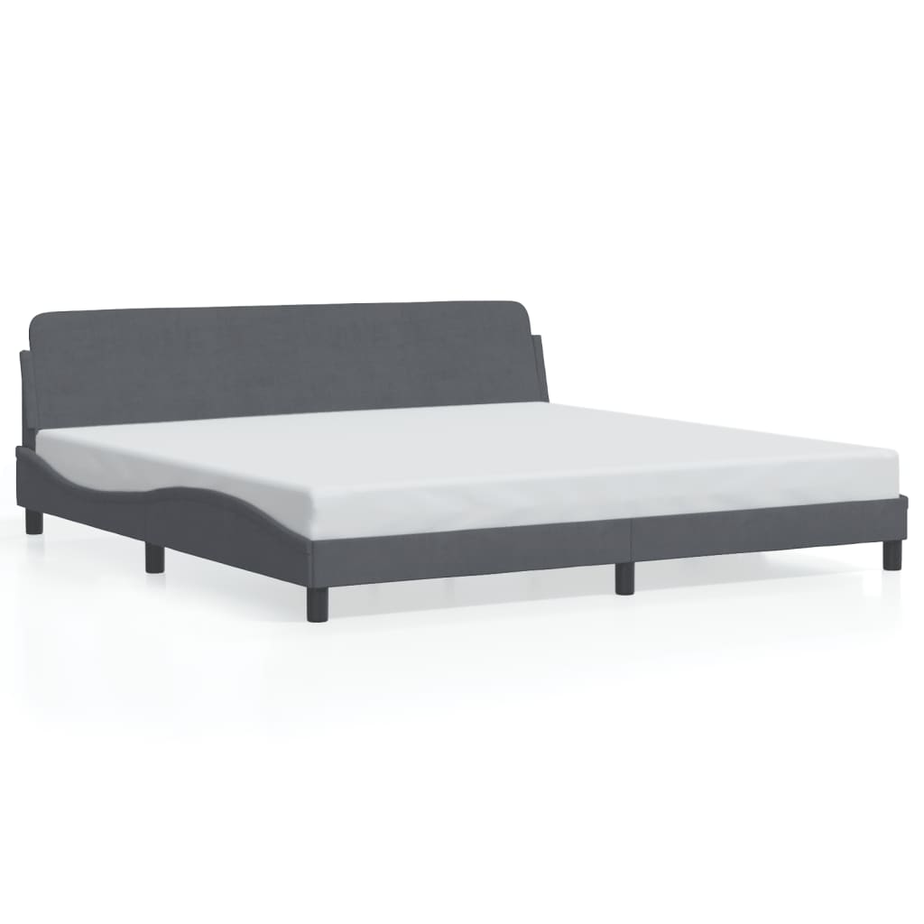 Bed Frame "Dover" Dark Grey 200x200 cm Velvet